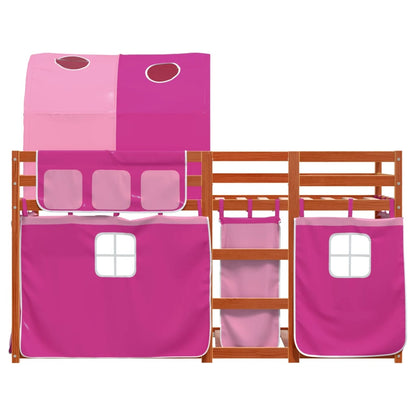 Bunk Bed without Mattress Pink 75x190 cm Small Single Solid Wood Pine