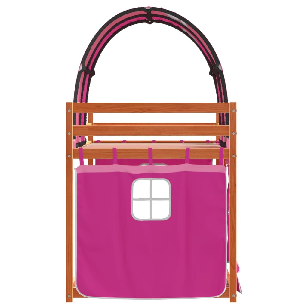 Bunk Bed without Mattress Pink 75x190 cm Small Single Solid Wood Pine