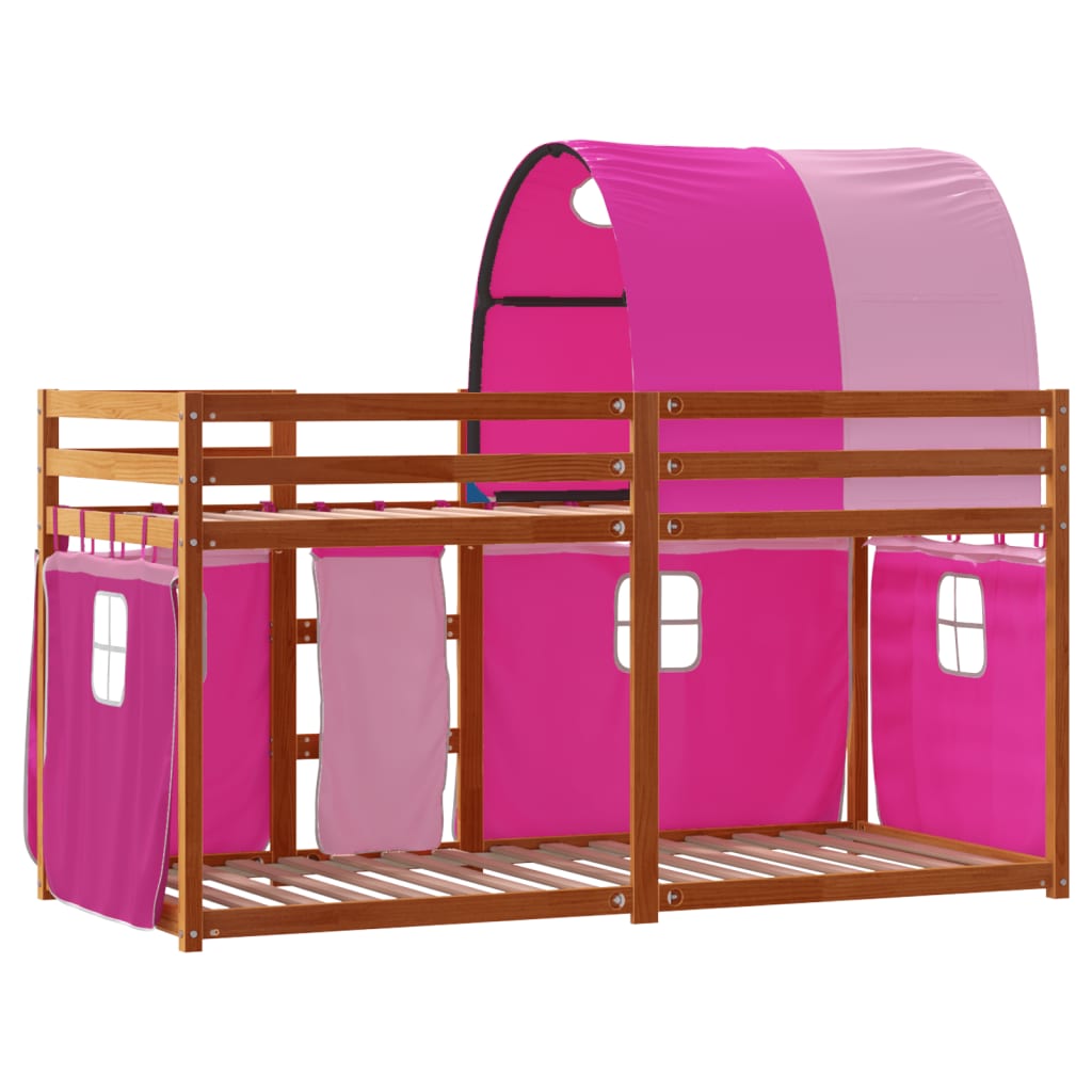 Bunk Bed without Mattress Pink 75x190 cm Small Single Solid Wood Pine
