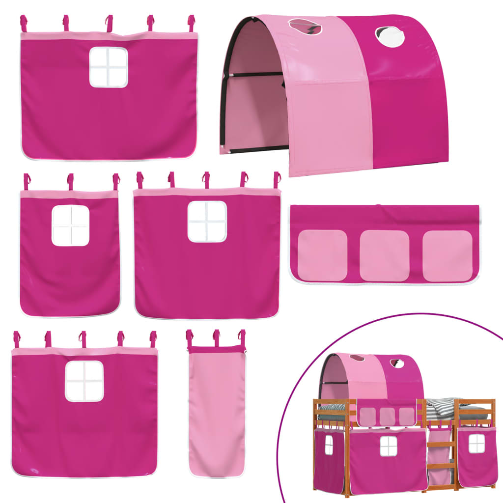 Bunk Bed without Mattress Pink 75x190 cm Small Single Solid Wood Pine