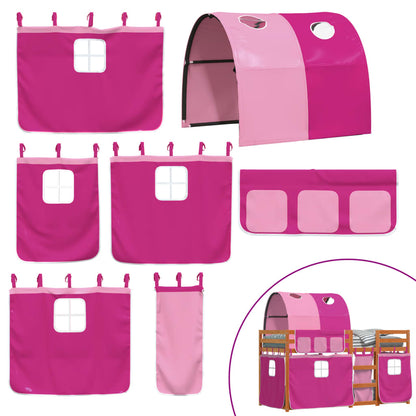 Bunk Bed without Mattress Pink 75x190 cm Small Single Solid Wood Pine