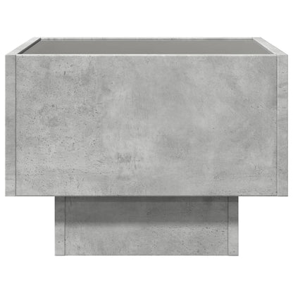 Bedside Table with Infinity LED Concrete Grey 40x40x30 cm