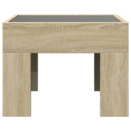 Bedside Table with Infinity LED Sonoma Oak 40x40x30 cm