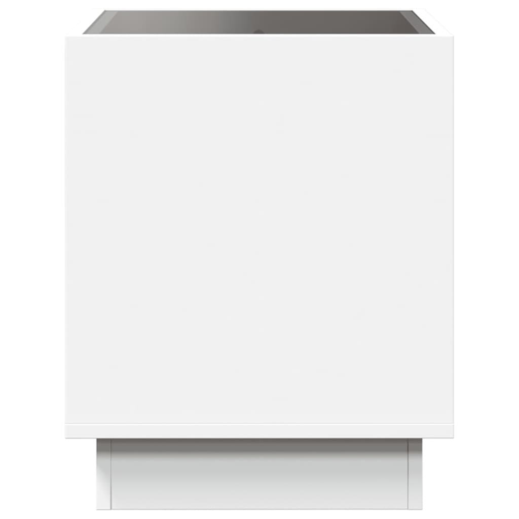 Bedside Table with Infinity LED White 50x50x50 cm