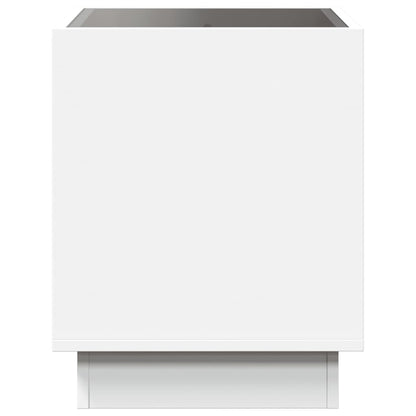 Bedside Table with Infinity LED White 50x50x50 cm