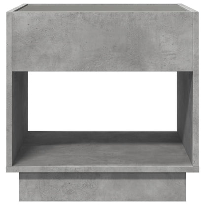 Bedside Table with Infinity LED Concrete Grey 50x50x50 cm