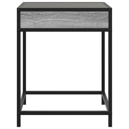 Bedside Table with Infinity LED Grey Sonoma 40x40x51 cm