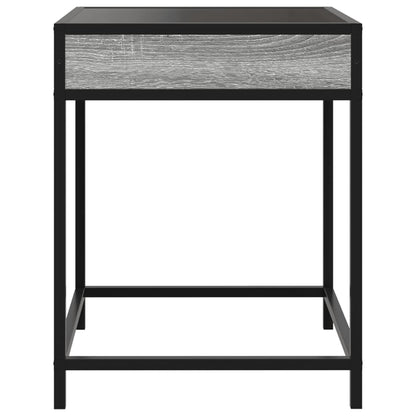 Bedside Table with Infinity LED Grey Sonoma 40x40x51 cm