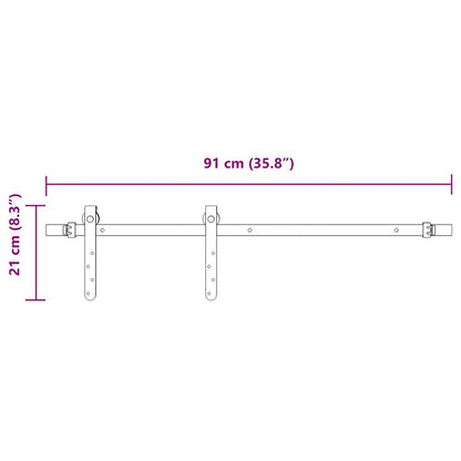 Sliding Cabinet Door Kit 91 cm Carbon Steel
