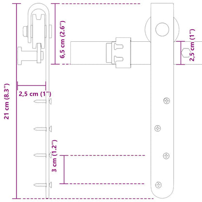  Sliding Cabinet Door Kit 122 cm Carbon Steel