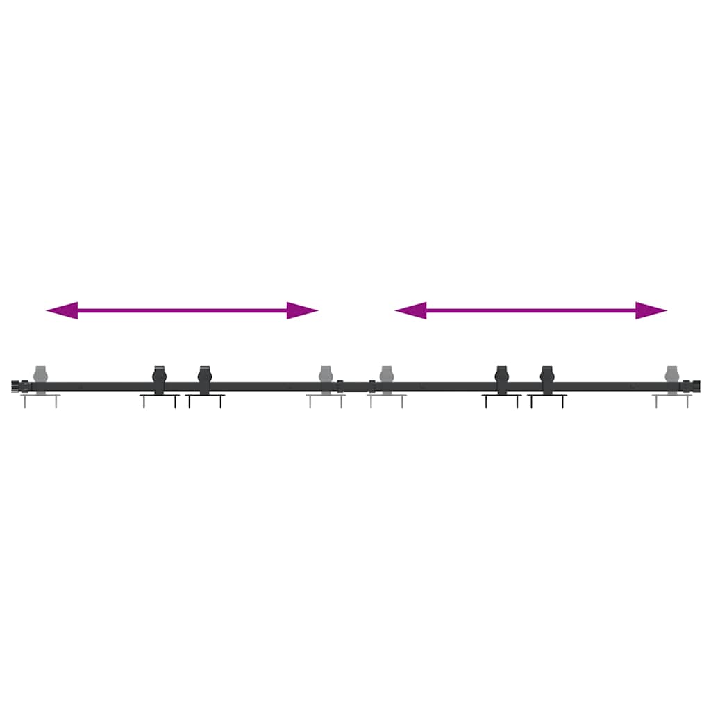  Sliding Cabinet Door Kit 183 cm Carbon Steel