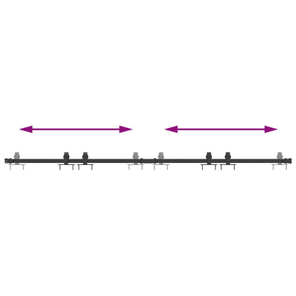  Sliding Cabinet Door Kit 183 cm Carbon Steel