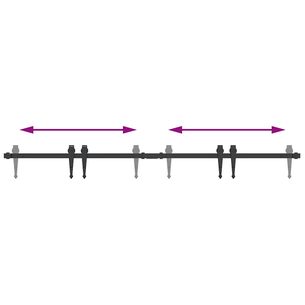Sliding Cabinet Door Kit 152 cm Carbon Steel