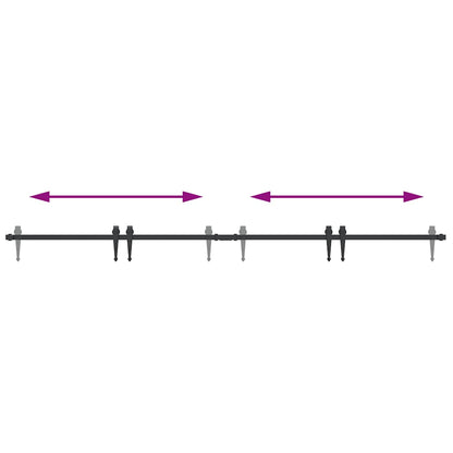 Sliding Cabinet Door Kit 213 cm Carbon Steel