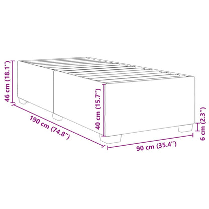 Bed Frame without Mattress Black 90x190 cm Single Fabric