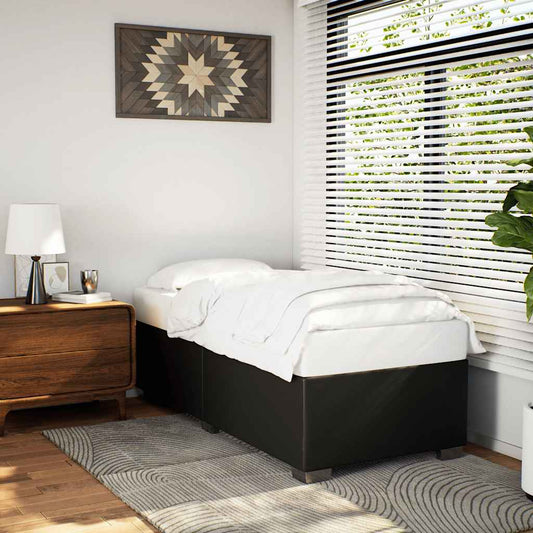 Bed Frame without Mattress Black Single Faux Leather