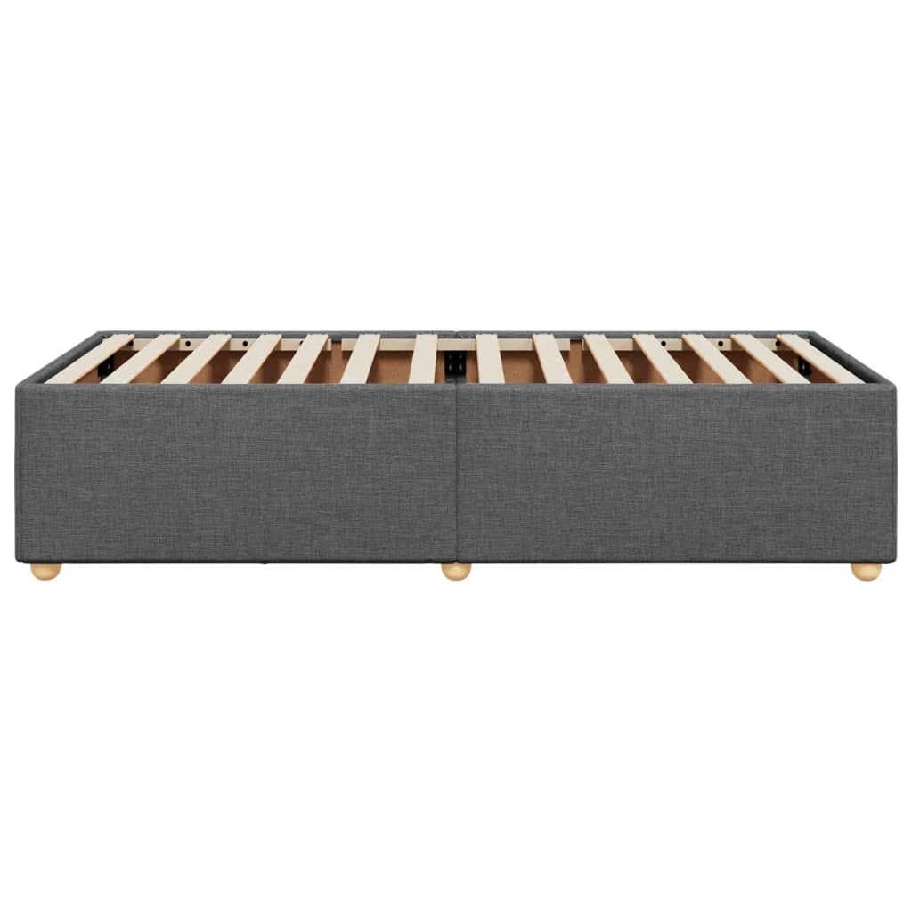 Bed Frame without Mattress Dark Grey 90x190 cm Single Fabric