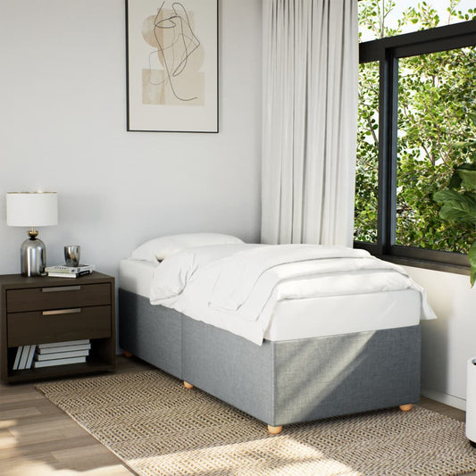 Bed Frame without Mattress Light Grey 100x200 cm Fabric