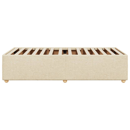 Bed Frame without Mattress Cream 100x200 cm Fabric