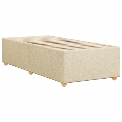 Bed Frame without Mattress Cream 100x200 cm Fabric