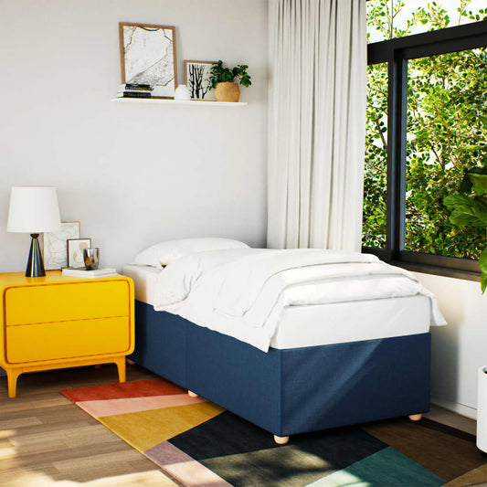 Bed Frame without Mattress Blue 100x200 cm Fabric