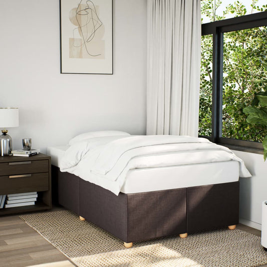 Bed Frame without Mattress Dark Brown 120x190 cm Small Double Fabric