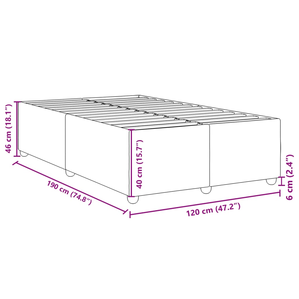 Bed Frame without Mattress Taupe 120x190 cm Small Double Fabric
