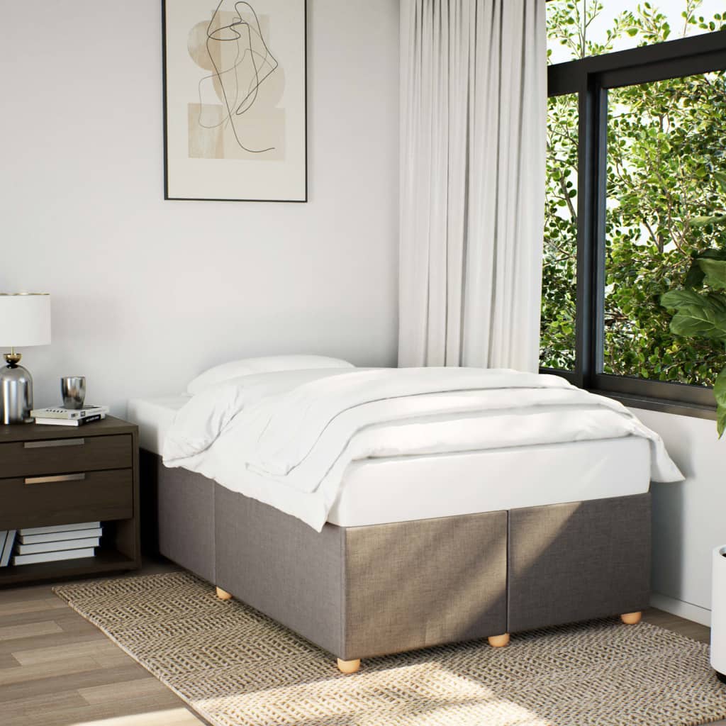 Bed Frame without Mattress Taupe 120x190 cm Small Double Fabric
