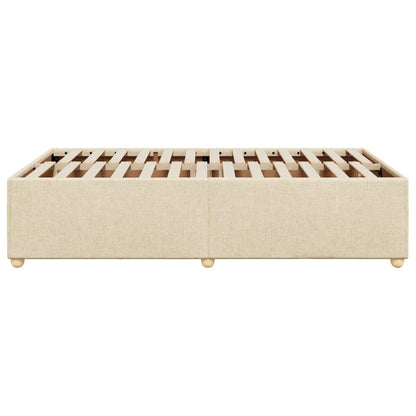 Bed Frame without Mattress Cream 120x190 cm Small Double Fabric
