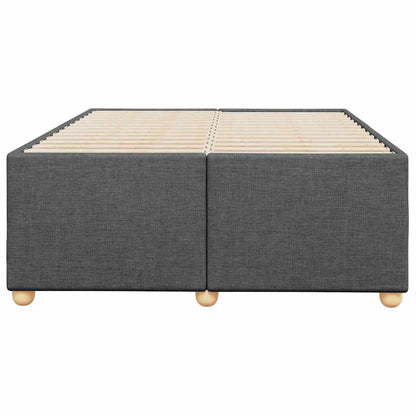 Bed Frame without Mattress Dark Grey Double Fabric