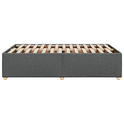 Bed Frame without Mattress Dark Grey Double Fabric