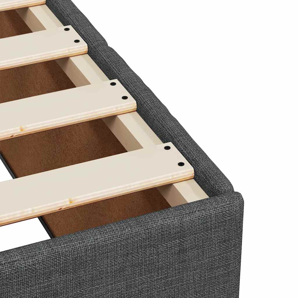 Bed Frame without Mattress Dark Grey Single Fabric