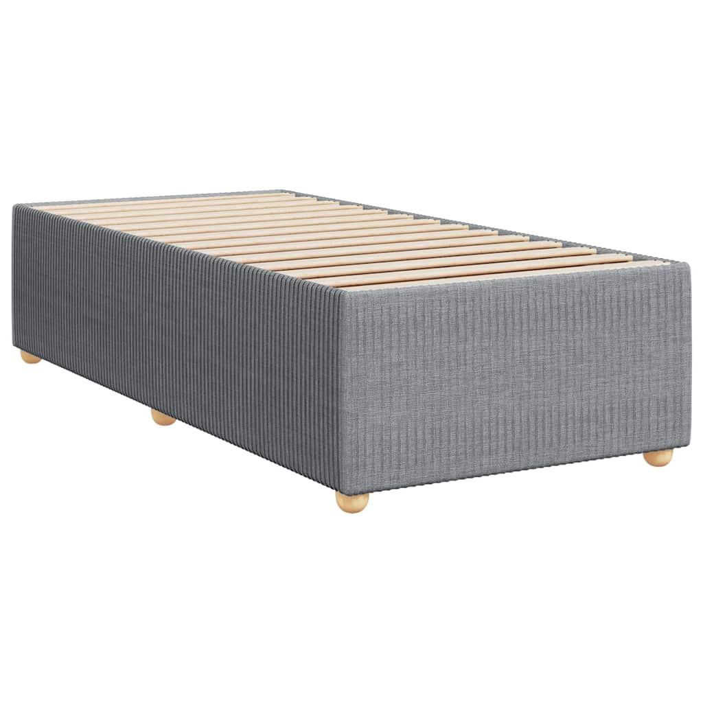 Bed Frame without Mattress Light Grey 90x190 cm Single Fabric