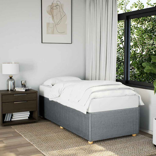 Bed Frame without Mattress Light Grey 90x190 cm Single Fabric