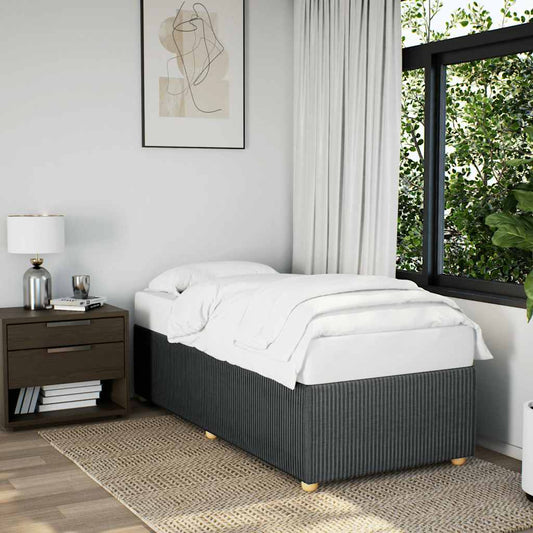 Bed Frame without Mattress Dark Grey 90x190 cm Single Fabric