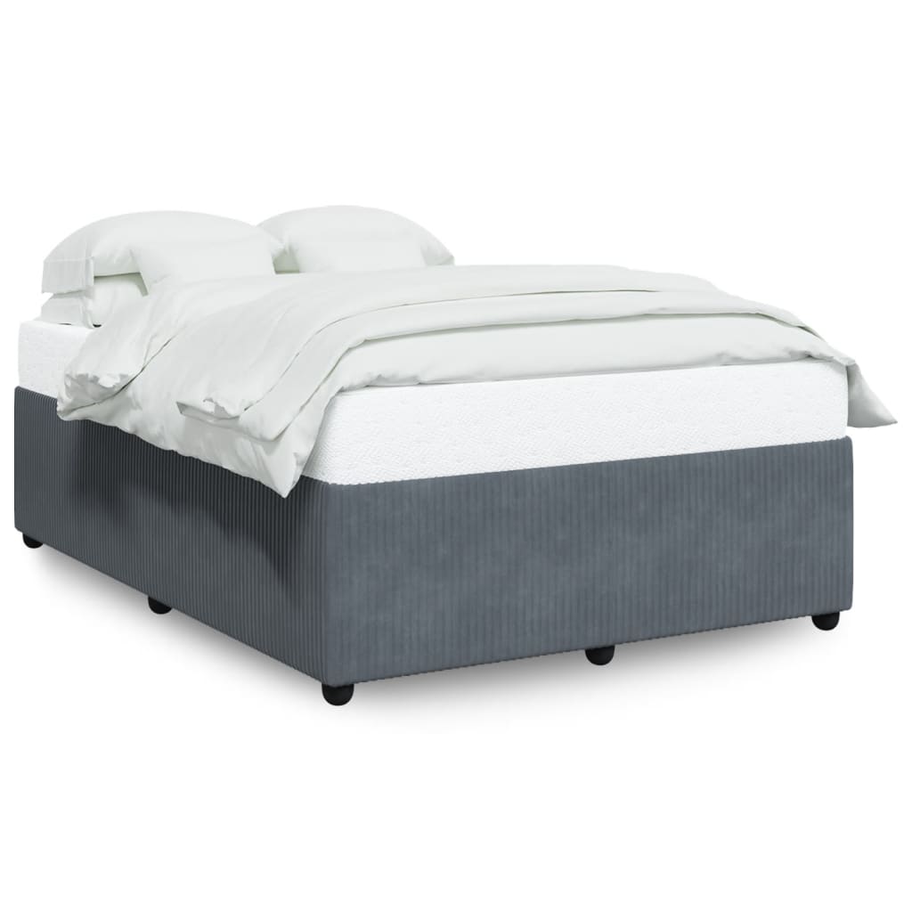Bed Frame without Mattress Dark Grey 140x190 cm Velvet