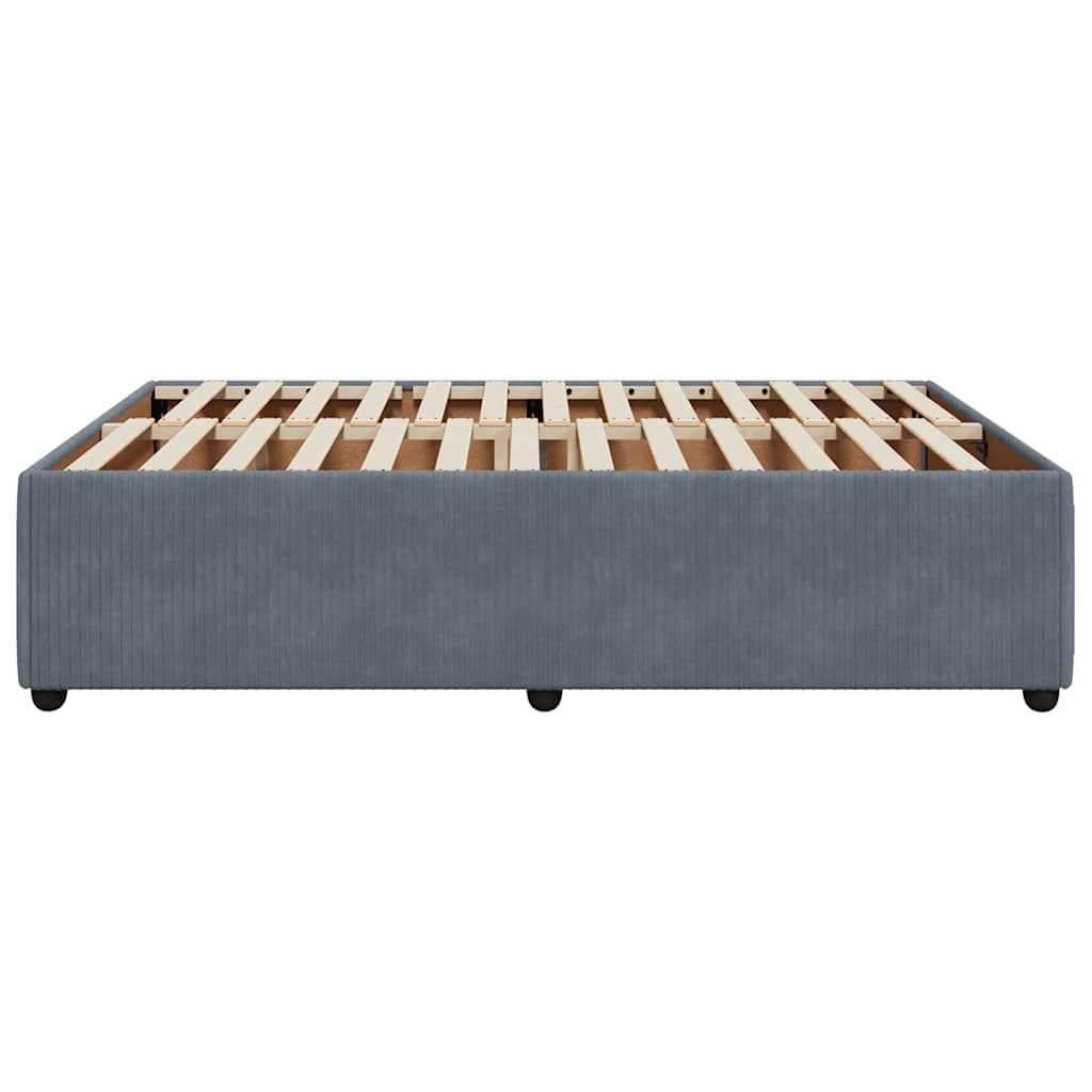 Bed Frame without Mattress Dark Grey 140x190 cm Velvet