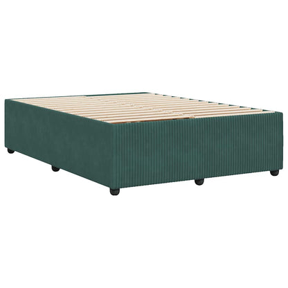 Bed Frame without Mattress Dark Green 140x190 cm Velvet