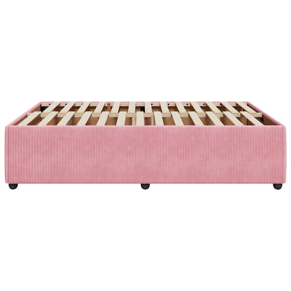 Bed Frame without Mattress Pink 140x200 cm Velvet