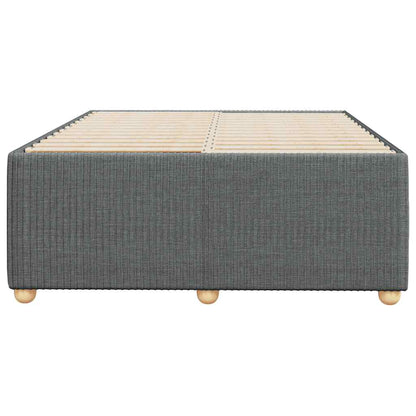 Bed Frame without Mattress Dark Grey Double Fabric