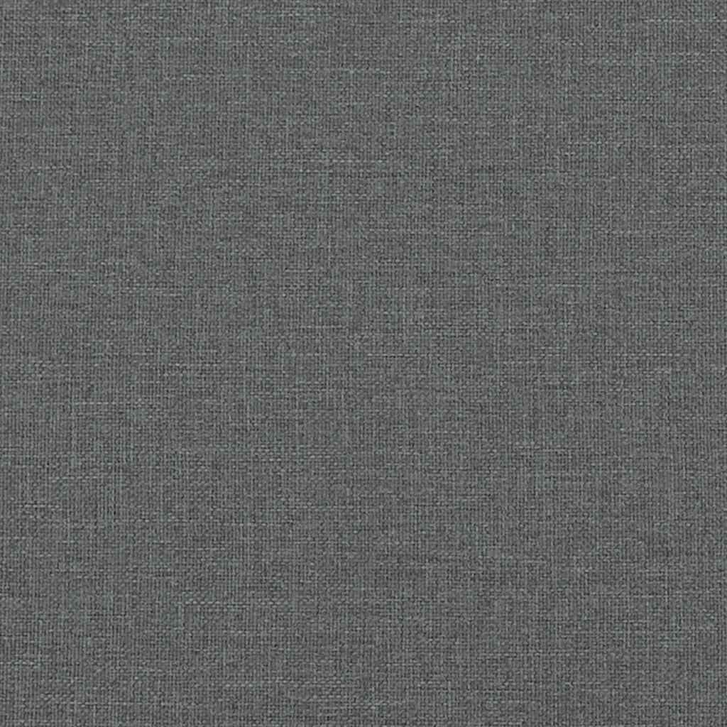 Bed Frame without Mattress Dark Grey Double Fabric