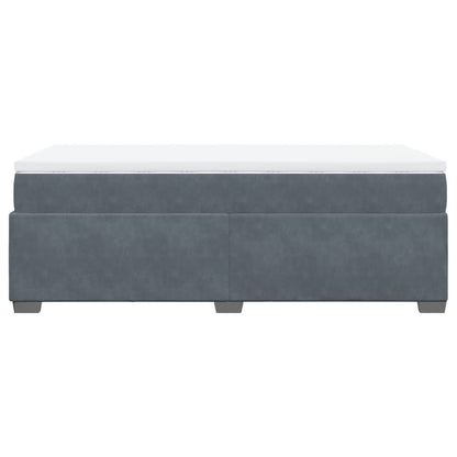 Box Spring Bed with Mattress Dark Grey 90x200 cm Velvet