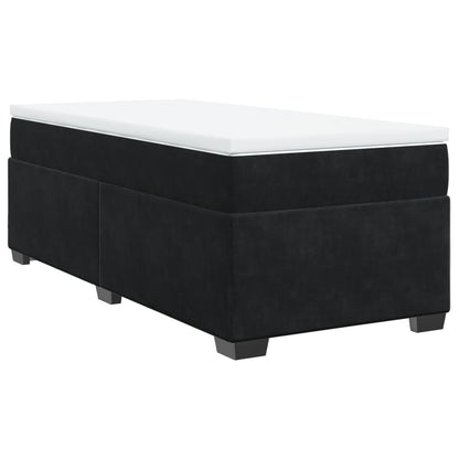 Box Spring Bed with Mattress Black 90x200 cm Velvet