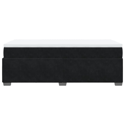 Box Spring Bed with Mattress Black 90x200 cm Velvet