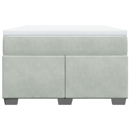 Box Spring Bed with Mattress Light Grey 120x200 cm Velvet