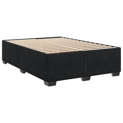 Box Spring Bed with Mattress Black 140x200 cm Velvet