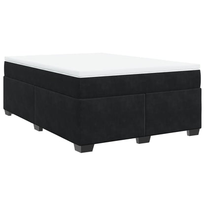 Box Spring Bed with Mattress Black 140x200 cm Velvet