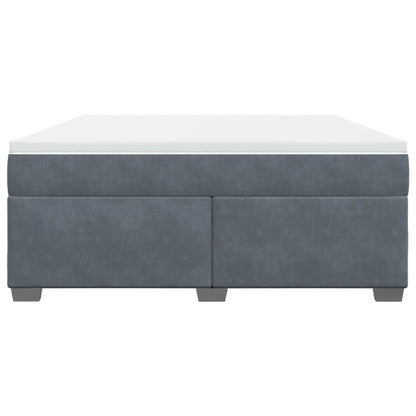 Box Spring Bed with Mattress Dark Grey 180x200 cm Velvet