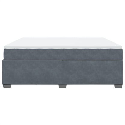 Box Spring Bed with Mattress Dark Grey 180x200 cm Velvet
