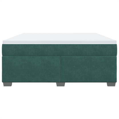 Box Spring Bed with Mattress Dark Green 180x200 cm Velvet